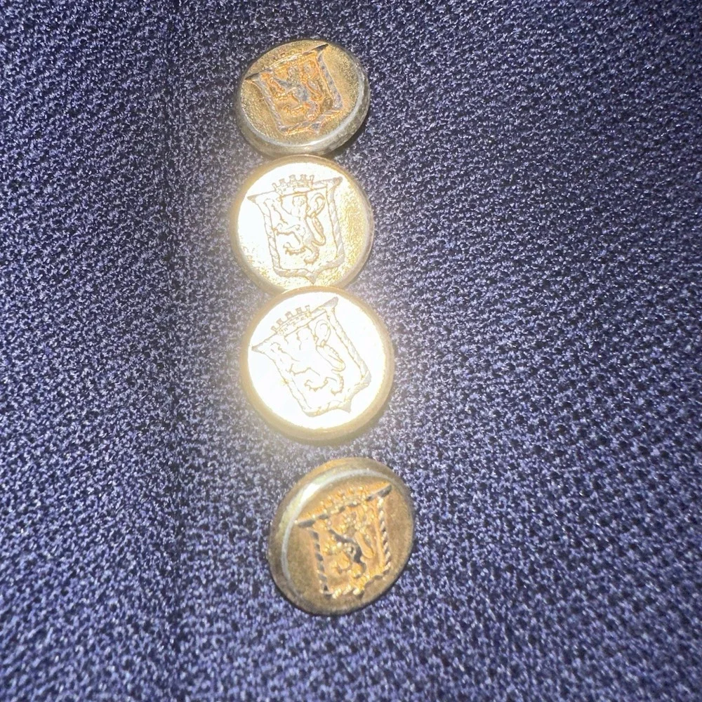 Walter Morton Clothes Jacket Blazer Wool 45L Navy Blue Gold Buttons Classic